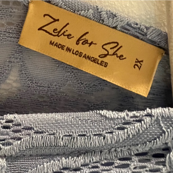 Zelie For She Essence of Heritage Lace Dress in Blue, Plus Size - Picture 10 of 10